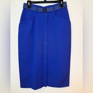 VINTAGE Samantha Skirt with Belt Button Front Back Slit